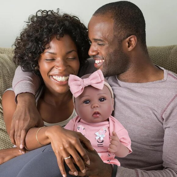 18Inch Realistic Black African American Newborn Baby Zuri Girl with a cloth Body - Picture 9 of 9